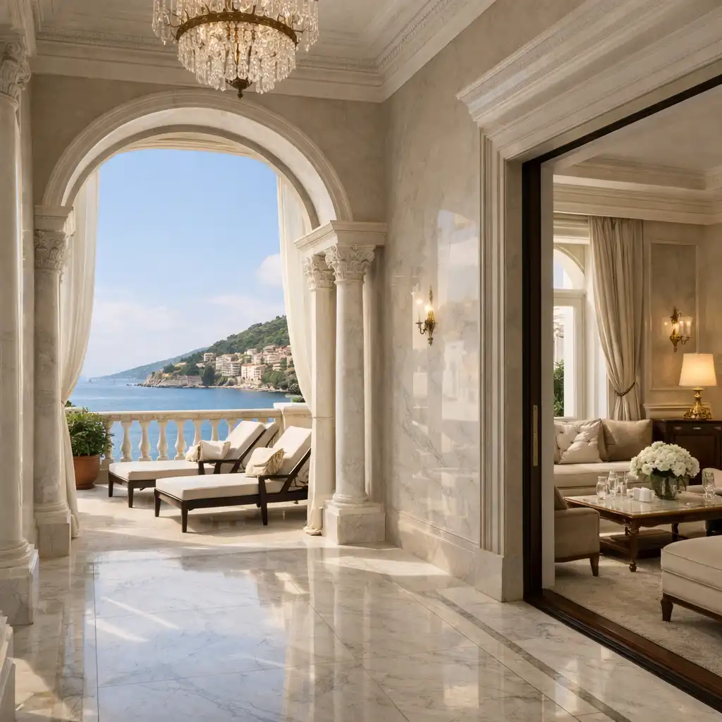 Pregled ekskluzivnih Croatia Palace signature apartmana s mramornim detaljima i pogledom na more